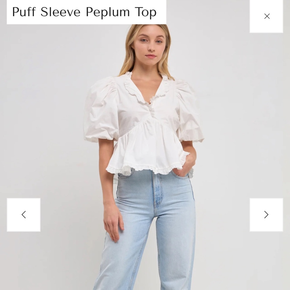 COPY - Endless Rose Puff Sleeve Peplum Top